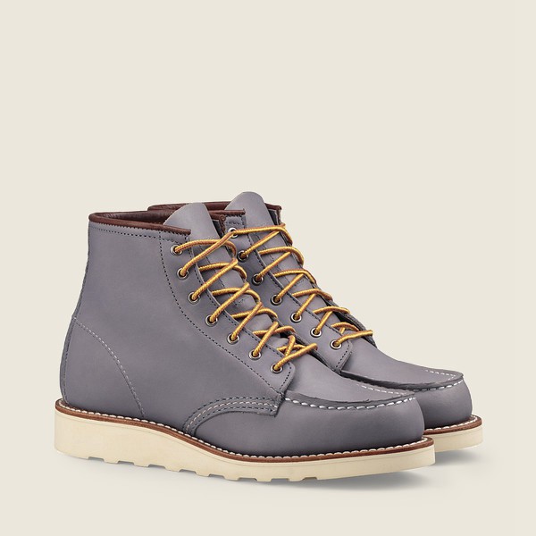 Heritage Støvler Dame - Red Wing 6-Inch Classic Moc – Short Boundary Læder - Grå - VGILMB-863